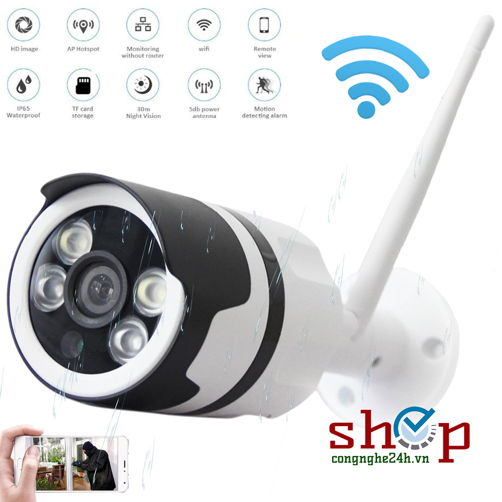 CAMERA CARECAM NGOÀI TRỜI NHÌN ĐÊM CÓ MÀU FULL HD 1080P 2MPX IP66 CF32-23DT200