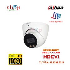 Camera Dome HDCVI PRO 2.0MP FULL-COLOR STARLIGHT DAHUA HAC-HDW2249TP-A-LED Tích hợp MIC