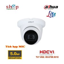 Camera HDCVI hồng ngoại 5.0 Megapixel DAHUA DH-HAC-HDW1500TMQP-A Tích hợp MIC