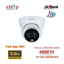 Camera Dome HDCVI 5.0 Megapixel DAHUA DH-HAC-HDW1509TLP-A-LED Xem đêm có màu Tích hợp MIC