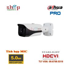 Camera HDCVI hồng ngoại 5.0 Megapixel DAHUA DH-HAC-HFW2501EP-A Tích hợp MIC