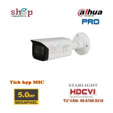 Camera HDCVI hồng ngoại 5.0 Megapixel DAHUA DH-HAC-HFW2501TP-I8-A Tích hợp MIC