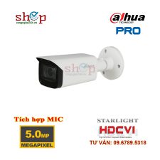 Camera HDCVI hồng ngoại 5.0 Megapixel DAHUA DH-HAC-HFW2501TP-Z-A Tích hợp MIC
