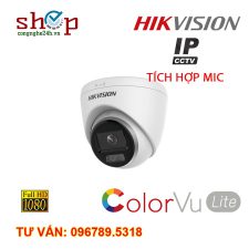 Camera IP Dome COLORVU Lite 2.0 Megapixel HIKVISION DS-2CD1327G0-LU TÍCH HỢP MIC