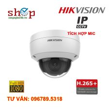 Camera IP Dome hồng ngoại 2.0 Megapixel HIKVISION DS-2CD2123G0-IU Tích hợp Mic