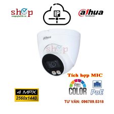 Camera IP Dome 4.0 Megapixel DAHUA DH-IPC-HDW2439TP-AS-LED-S2 Xem đêm có màu