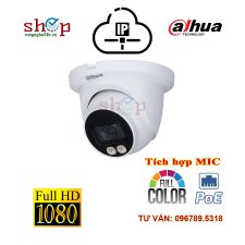 Camera IP Dome 2.0 Megapixel DAHUA DH-IPC-HDW3249TMP-AS-LED Xem đêm có màu Tích hợp MIC