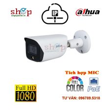 Camera IP 2.0 Megapixel DAHUA DH-IPC-HFW3249EP-AS-LED Xem đêm có màu Tích hợp MIC