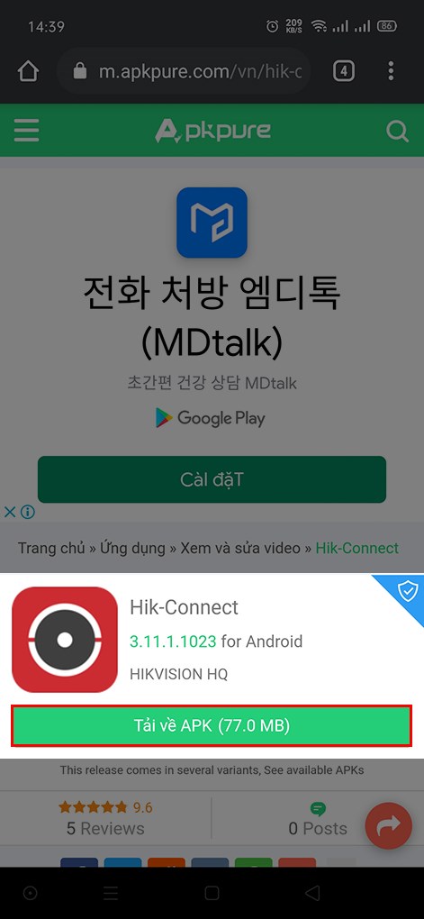 Truy cập vào link trên và nhấn tải về APK Truy cập vào link trên và nhấn tải về APK