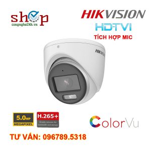Camera dome DS-2CE70KF0T-MFS trong bộ 4 camera Hikvision ColorVu 3K