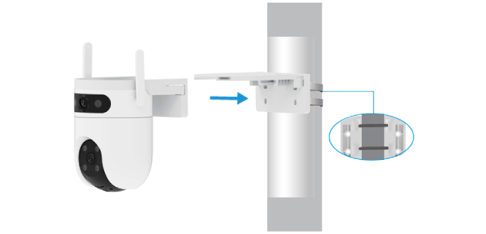 Lắp đặt camera 2 mắt không dây H9C 3K lên trên cột