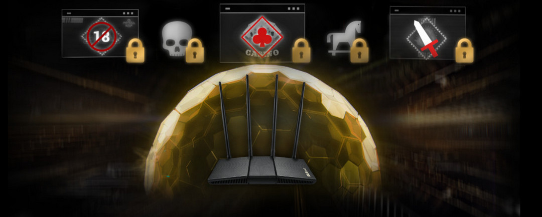 Bộ phát wifi 6 Asus RT-AX1800HP MU-MIMO (Chuẩn AX/ AX1800Mbps/ 4 Ăng-ten ngoài/ Wifi Mesh/ 35 User)