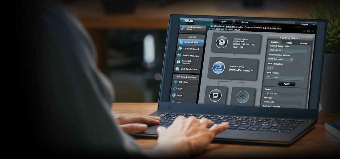Bộ phát wifi 6 Asus RT-AX1800HP MU-MIMO (Chuẩn AX/ AX1800Mbps/ 4 Ăng-ten ngoài/ Wifi Mesh/ 35 User)