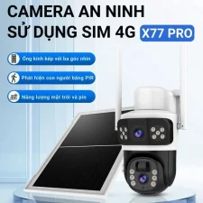 Camera ngoài trời dùng sim 4G năng lượng mặt trời, 2 ống kính 2 mắt độc lập