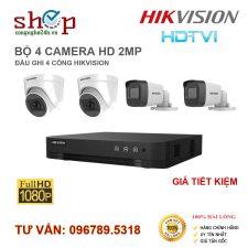 BỘ 4 CAMERA HIKVISION 2MP ĐẦU GHI 4 CỔNG FULLHD TIẾT KIỆM