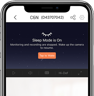 Chế độ ngủ của C6N trên app EZVIZ