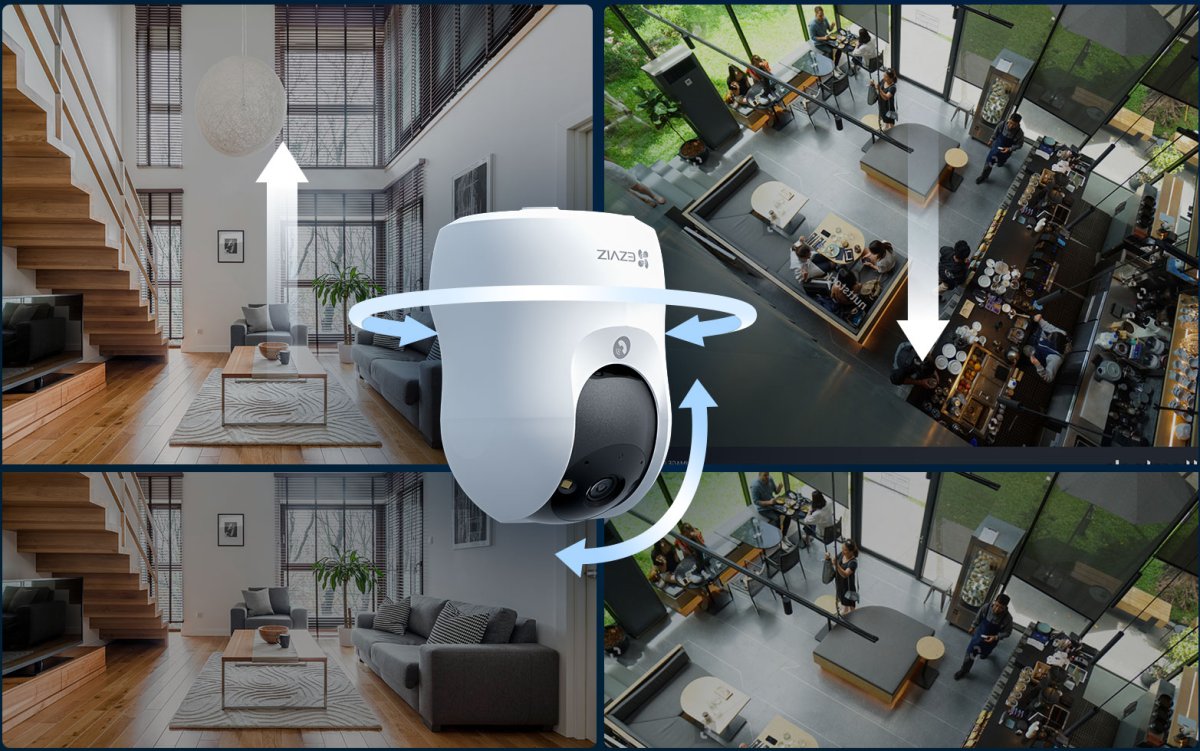 So sánh góc nhìn C6N G1 với camera khác khi đặt bàn và treo trần