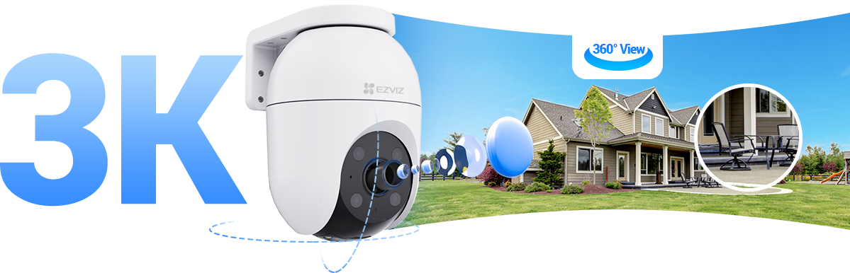 Camera C8c 3K quan sát toàn cảnh 360 độ