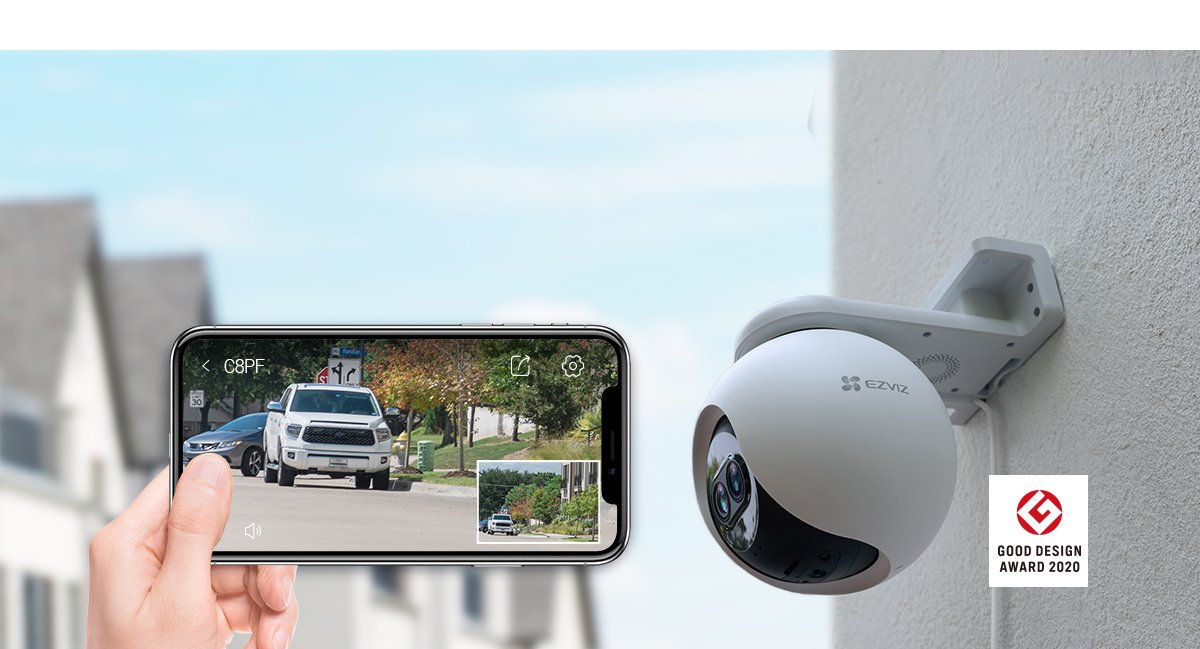 Xem hai khung hình toàn cảnh và cận cảnh trên app EZVIZ
