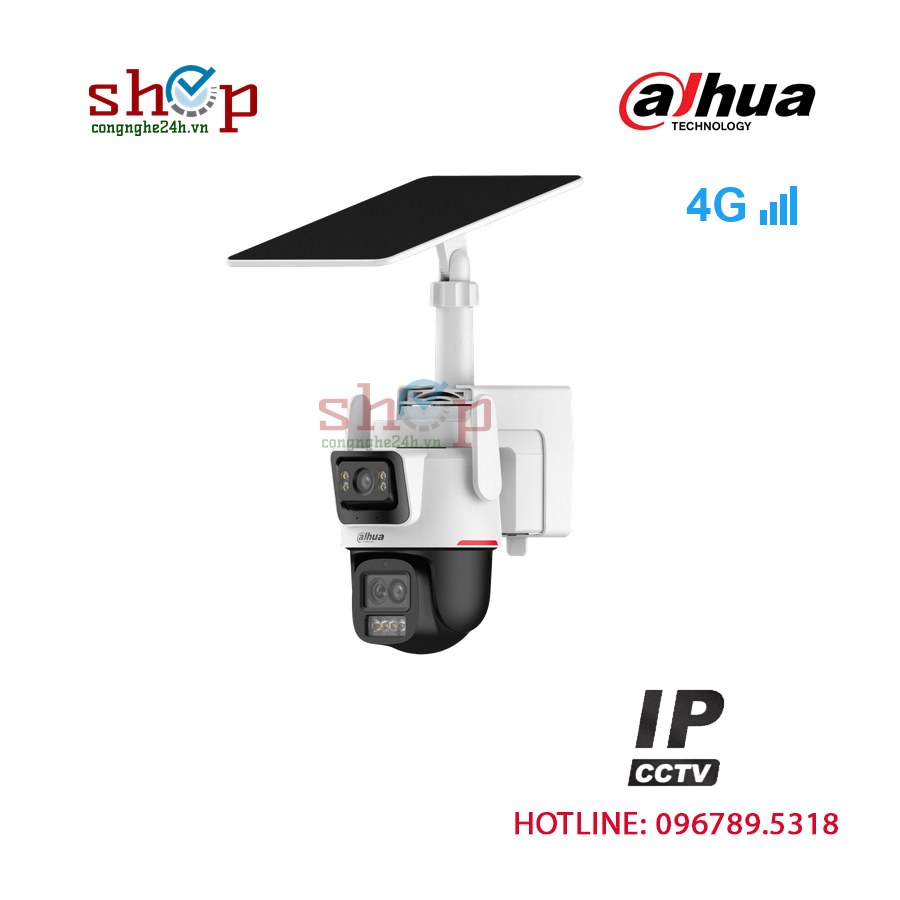 Camera 4G Dahua DH-IPC-PTS2649C-3E3Z-4GB20 3+3MP ngoài trời, xoay 360°