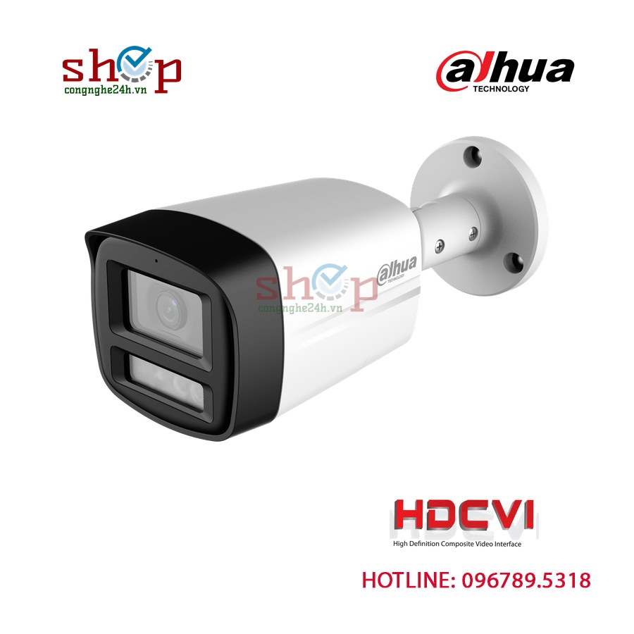 Camera HDCVI Dahua DH-HAC-HFW1500TLMP-IL-T 5MP thân trụ, ánh sáng kép, có mic – góc nhìn khác