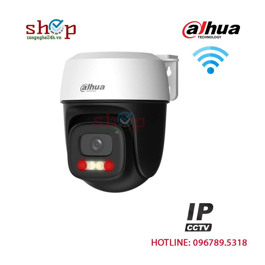 Camera Wifi Dahua DH-P5I-PV 5MP ngoài trời, xoay 360°, còi đèn báo động