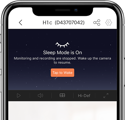 Chế độ ngủ của H1c trên app EZVIZ