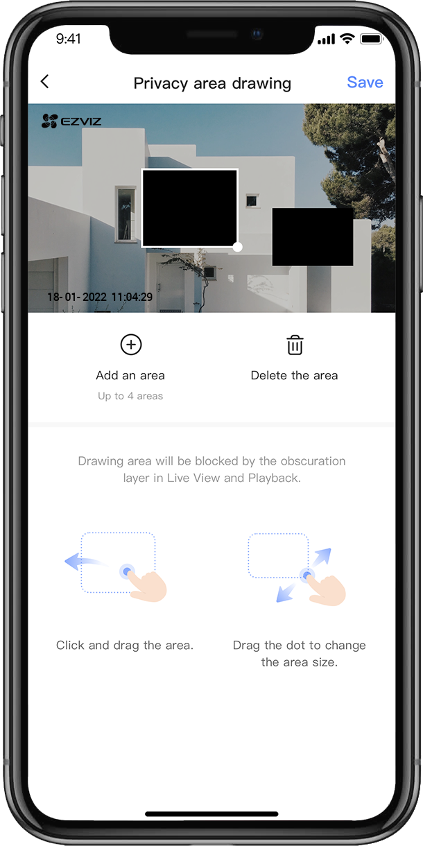 Vẽ vùng riêng tư trên app EZVIZ