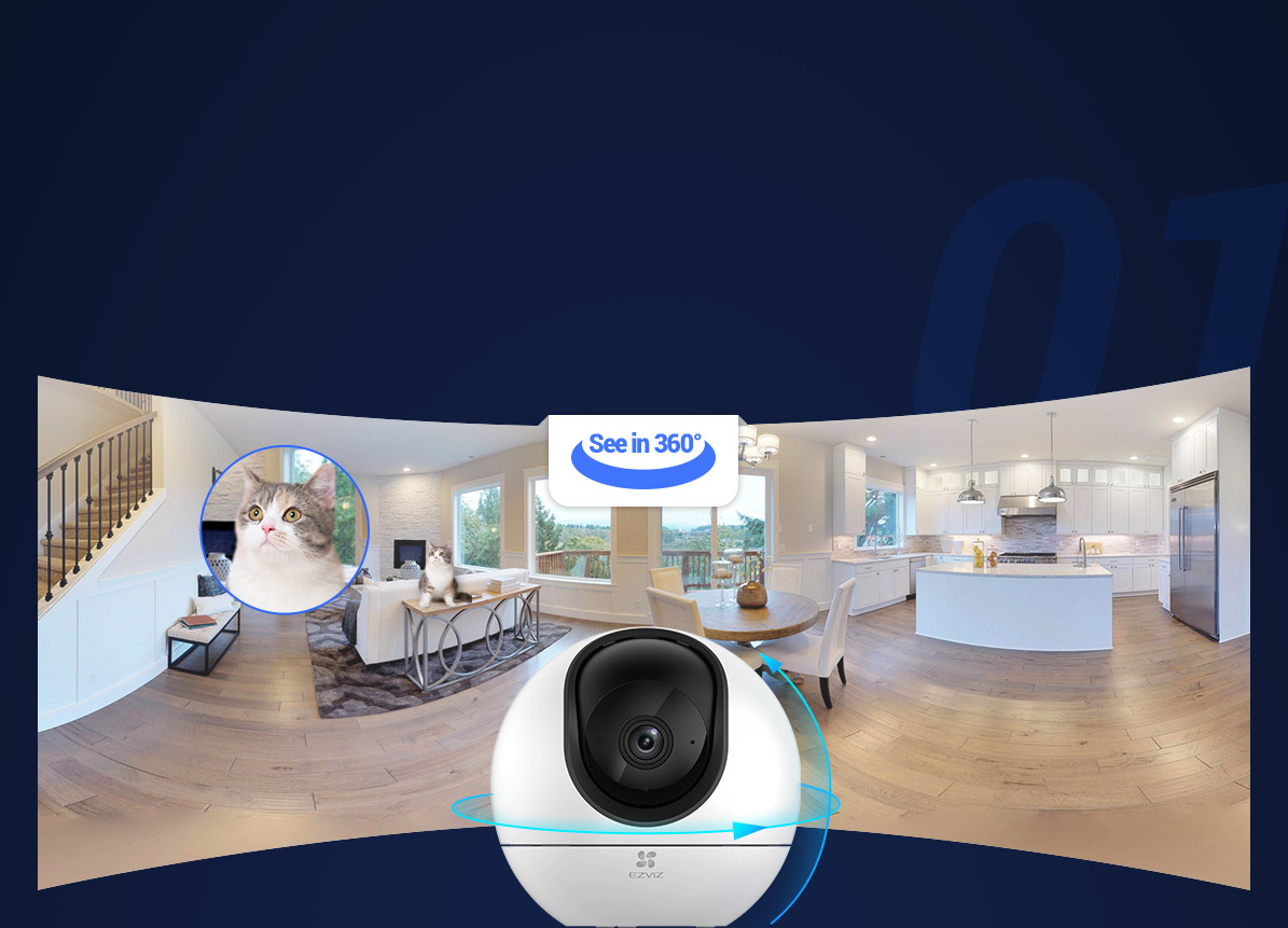 H6 xoay 360 độ quan sát toàn bộ căn nhà