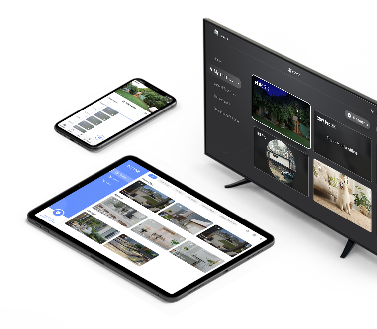 Ứng dụng EZVIZ trên điện thoại, máy tính bảng, TV