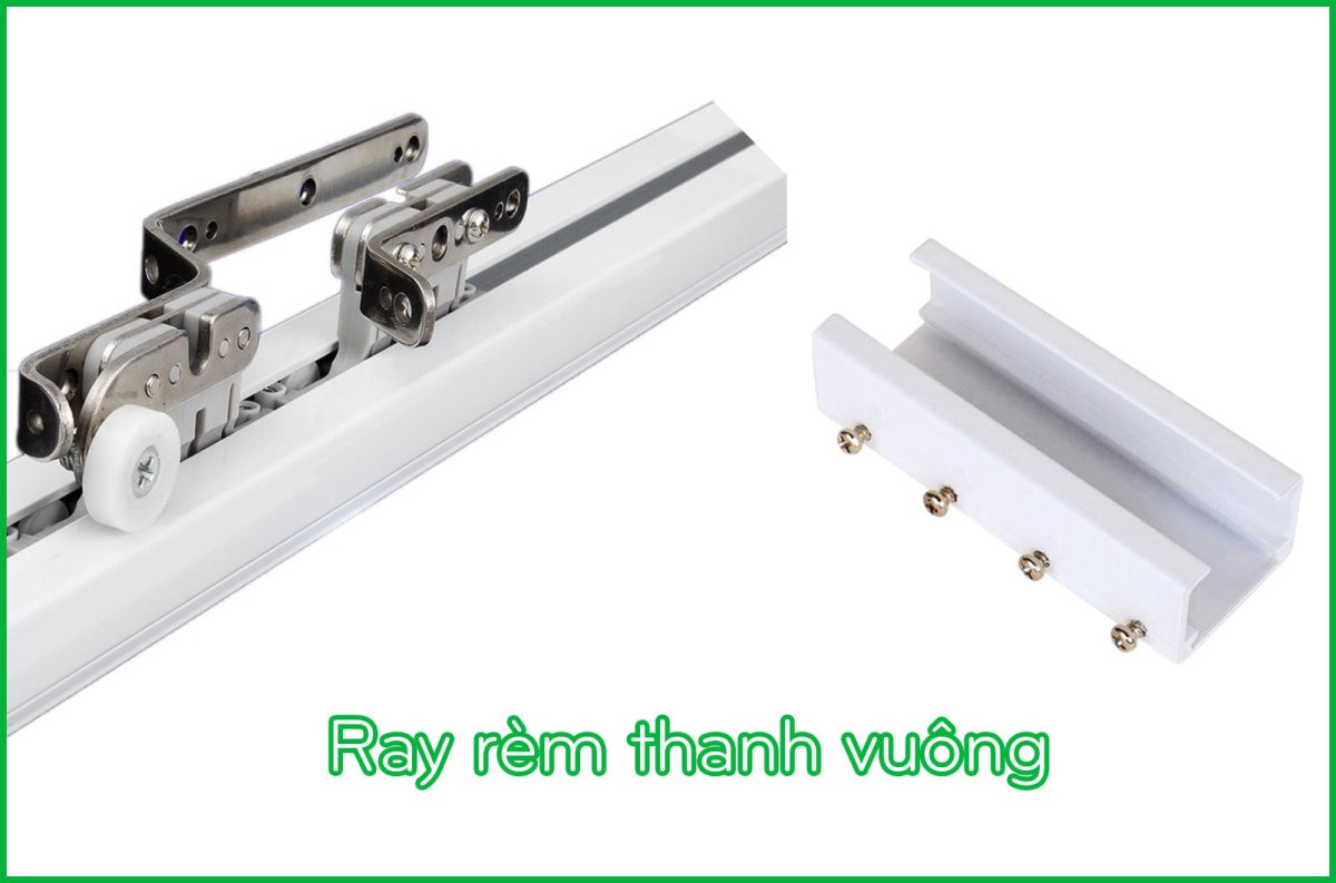 Ray rèm thanh vuông Hunonic HNNRV kèm phụ kiện
