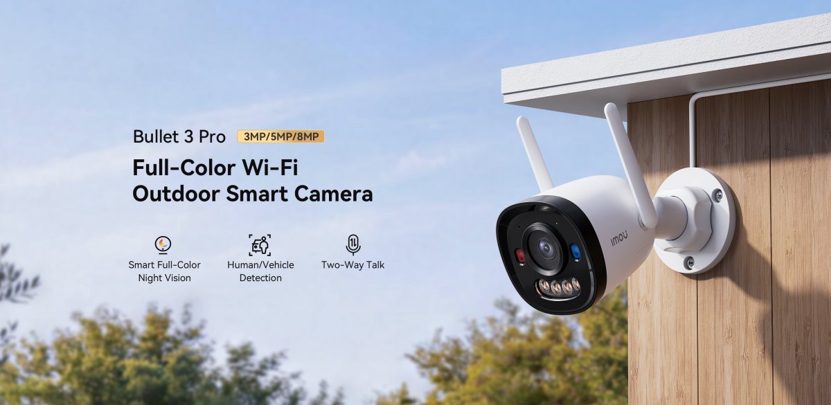 Camera Imou Bullet 3 Pro gắn tường ngoài trời