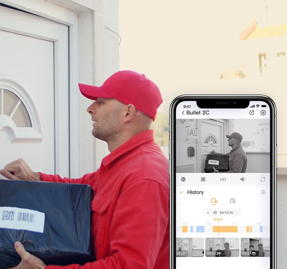 Xem lại đoạn ghi hình người giao hàng trên app