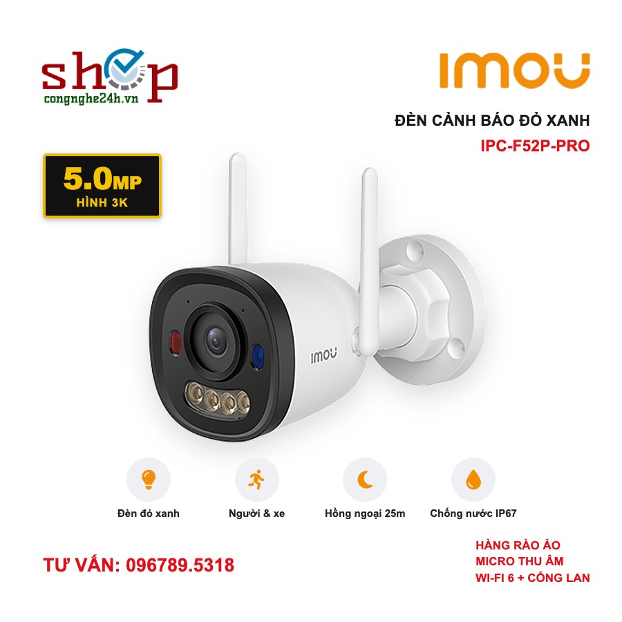 imou-bullet2c-pro-5mp-anh-dai-dien Camera Wifi Imou Bullet 2C Pro 5MP IPC-F52P-PRO ngoài trời đèn cảnh báo đỏ xanh