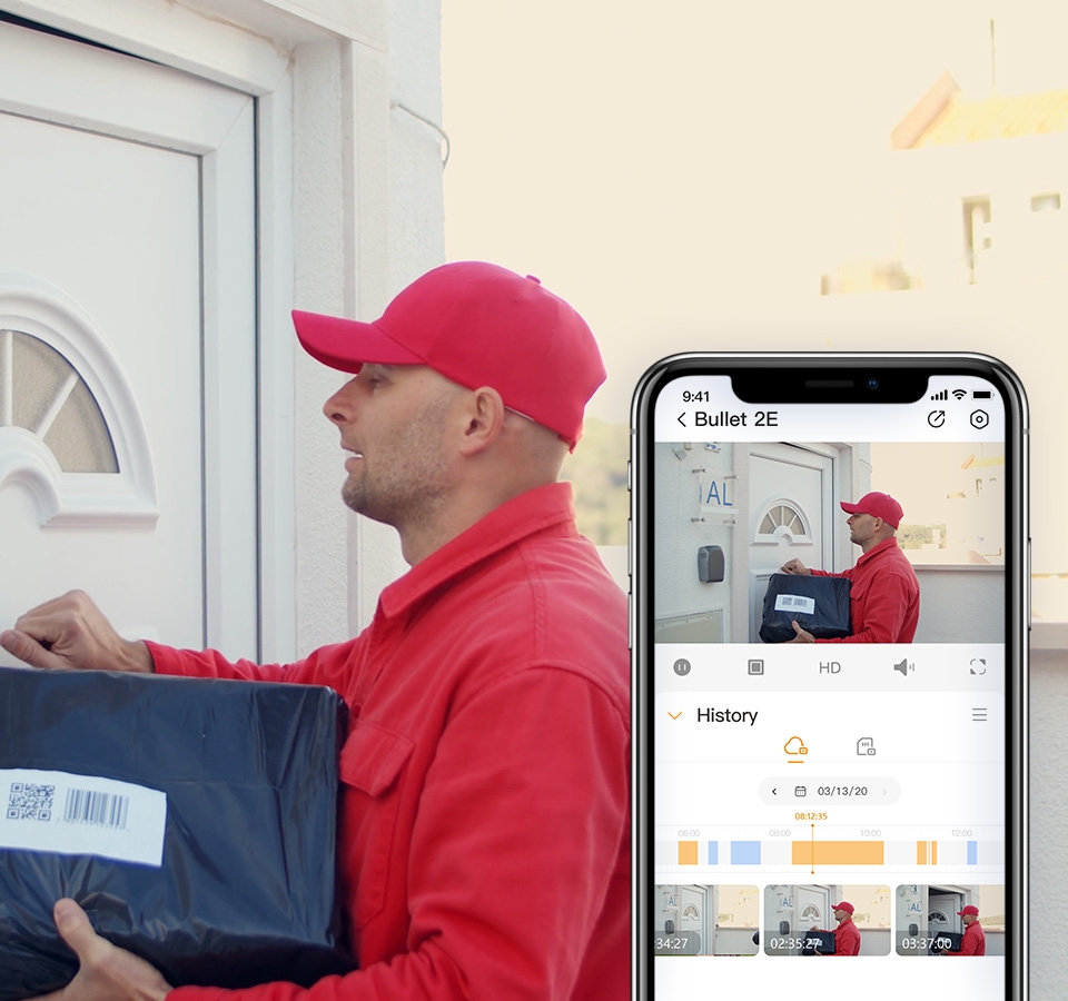 Xem lại đoạn ghi hình người giao hàng trên app