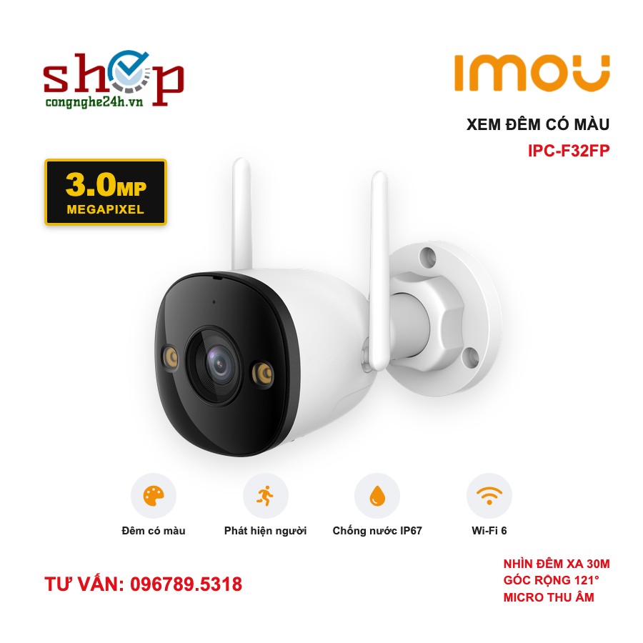 imou-bullet2e-3mp-anh-dai-dien Camera Wifi Imou Bullet 2E 3MP IPC-F32FP ngoài trời ban đêm có màu