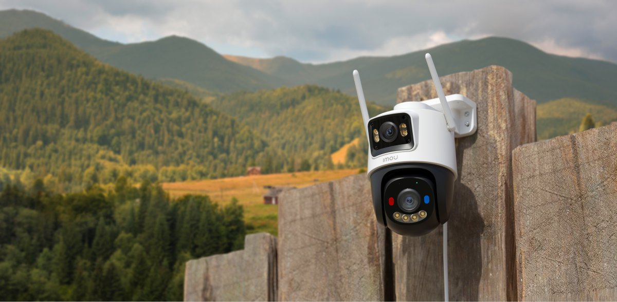 Camera Imou Cruiser Dual 2C 4G lắp trên cột gỗ giữa đồi núi