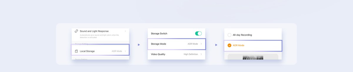 Ba bước bật chế độ AOR trên app Imou Life