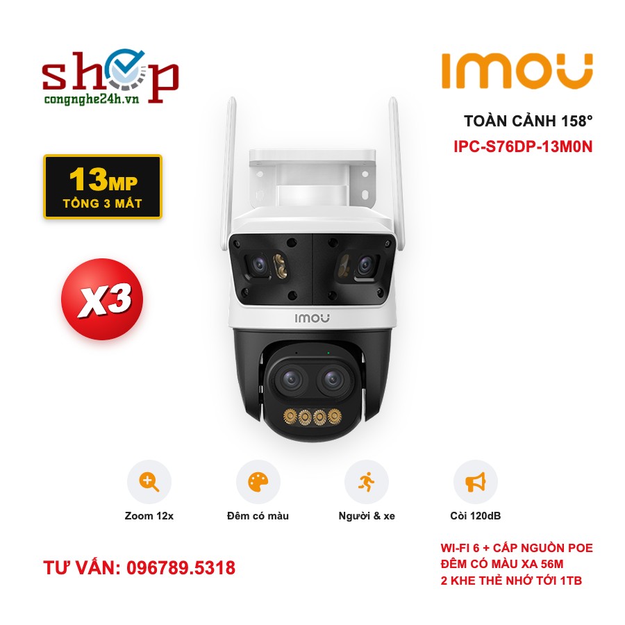 imou-cruiser-pano-z-13mp-anh-dai-dien Camera Wifi Imou Cruiser Pano Z 13MP IPC-S76DP-13M0N 3 mắt zoom 12x, Wifi 6 + PoE