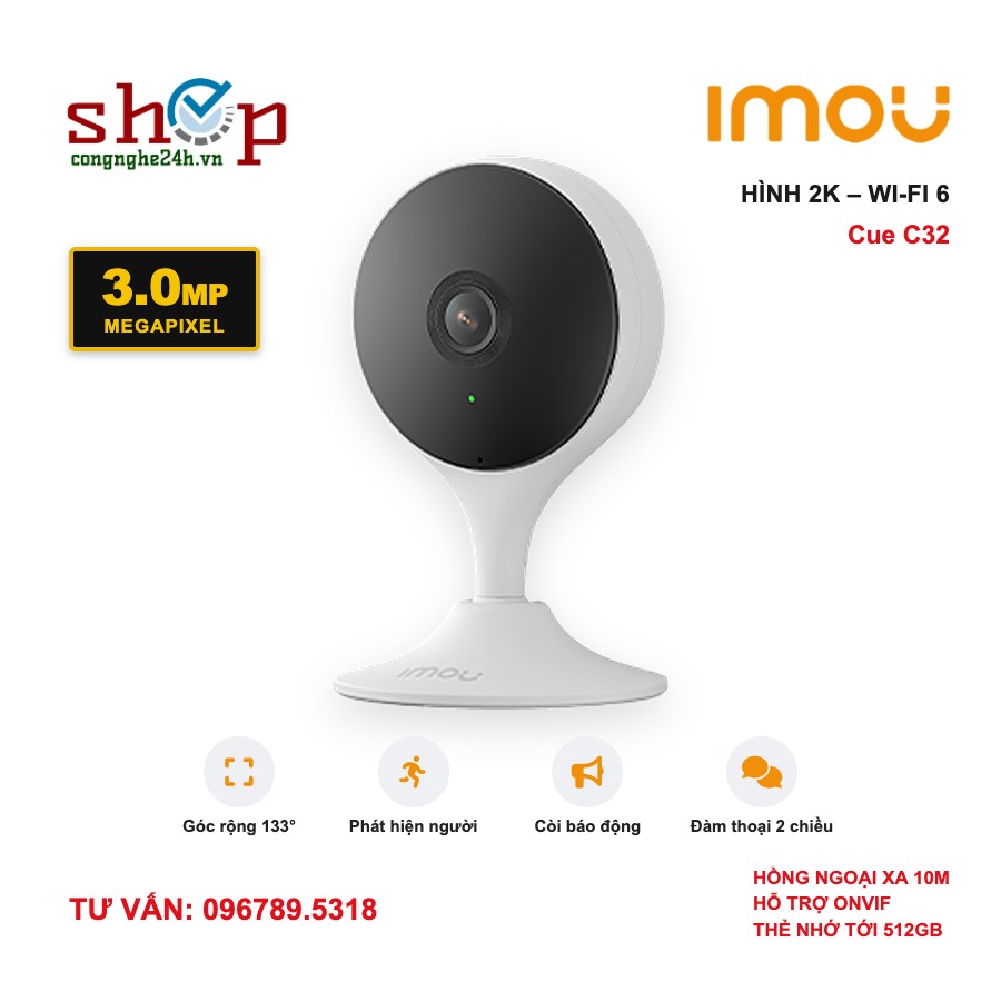 imou-cue-c32-3mp-anh-dai-dien Camera Wifi Imou Cue C32 3MP (Cue 2 3MP) 2K trong nhà, Wi-Fi 6, đế nam châm
