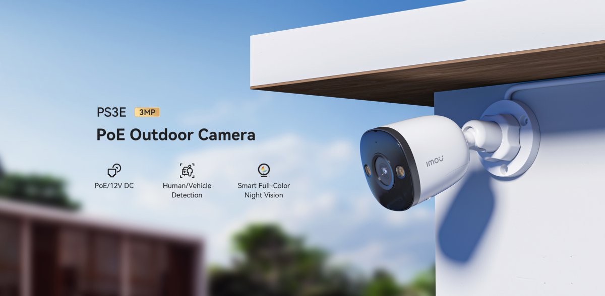 Camera Imou PS3E gắn dưới mái hiên
