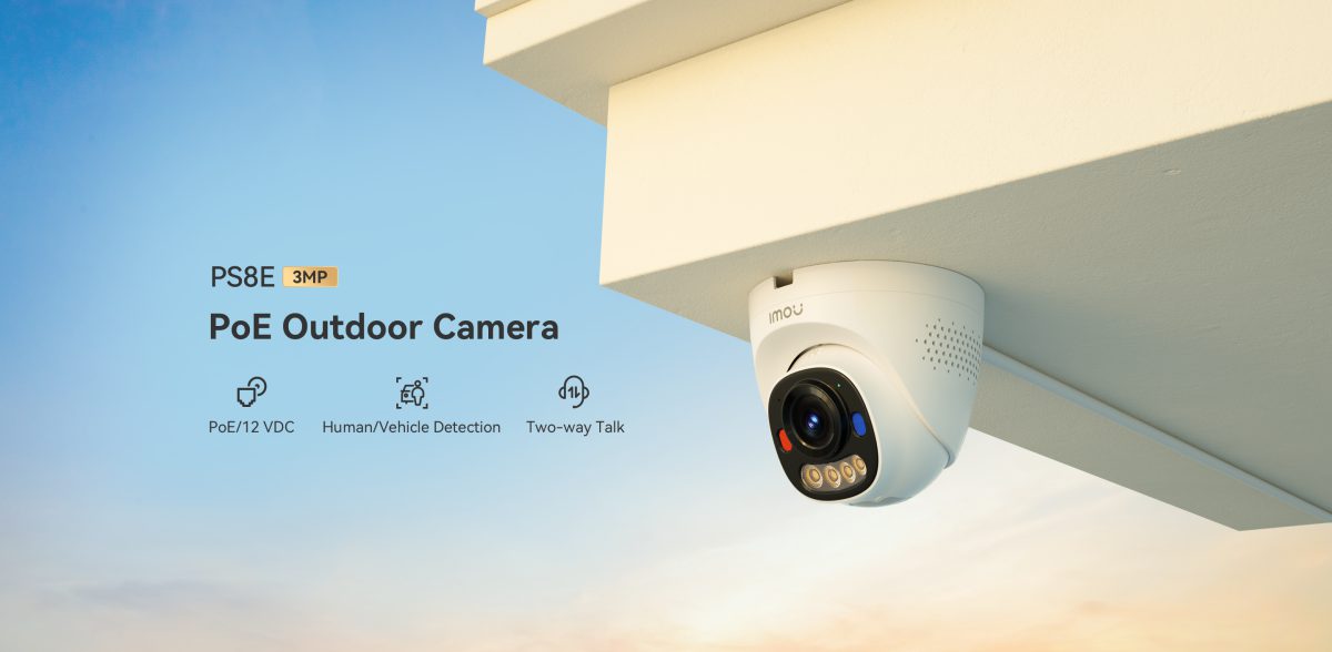 Camera dome Imou PS8E gắn dưới mái hiên