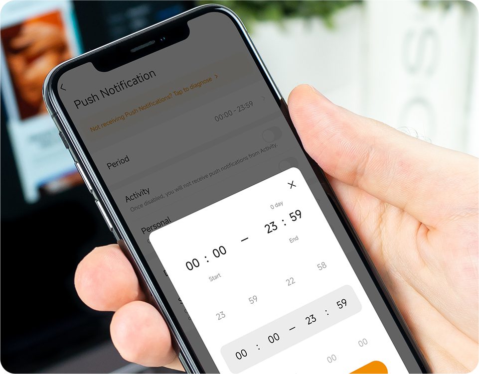 Đặt lịch nhận thông báo trên app