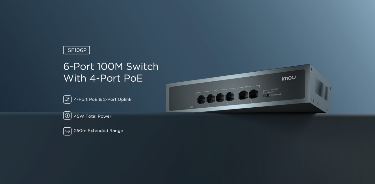 Switch PoE Imou SF106P 6 cổng vỏ kim loại