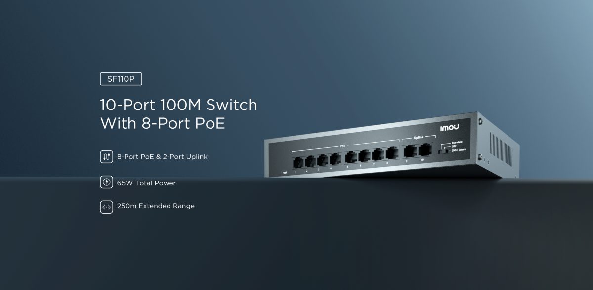 Switch PoE Imou SF110P 10 cổng vỏ kim loại