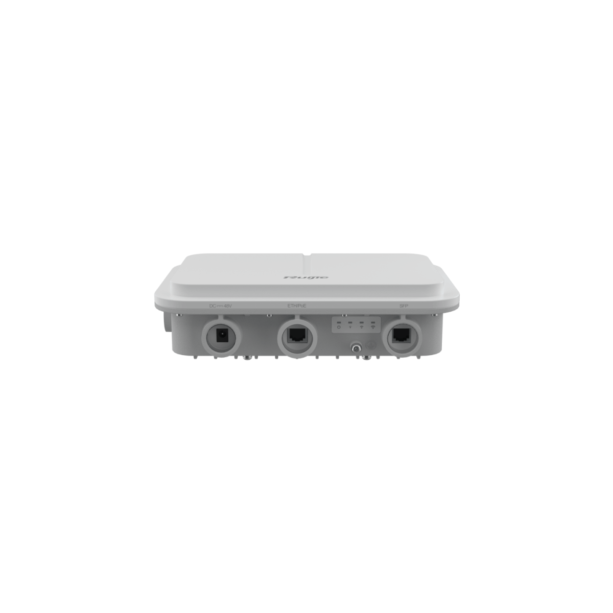Cạnh dưới RG-AP680-L: cổng Gigabit, cổng SFP, console, nguồn DC