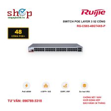 Switch PoE Layer 3 Ruijie RG-CS83-48GT4XS-P 48 cổng PoE+ 405W, 4 cổng SFP+ 10G
