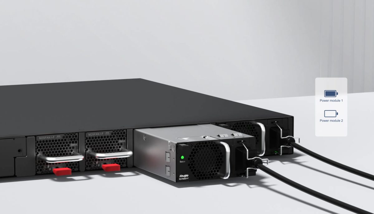 Hai khe nguồn thay nóng ở mặt sau RG-CS85-48GT4XS-HPD
