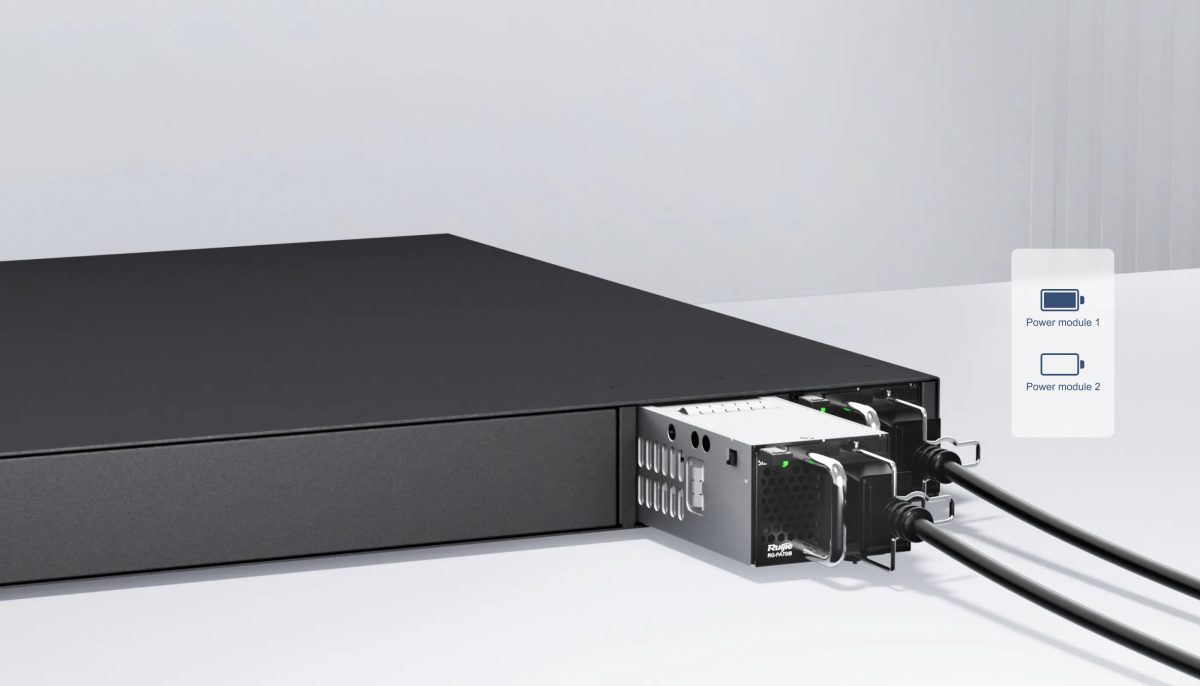 Hai khe nguồn thay nóng ở mặt sau RG-CS85-48SFP4XS-D