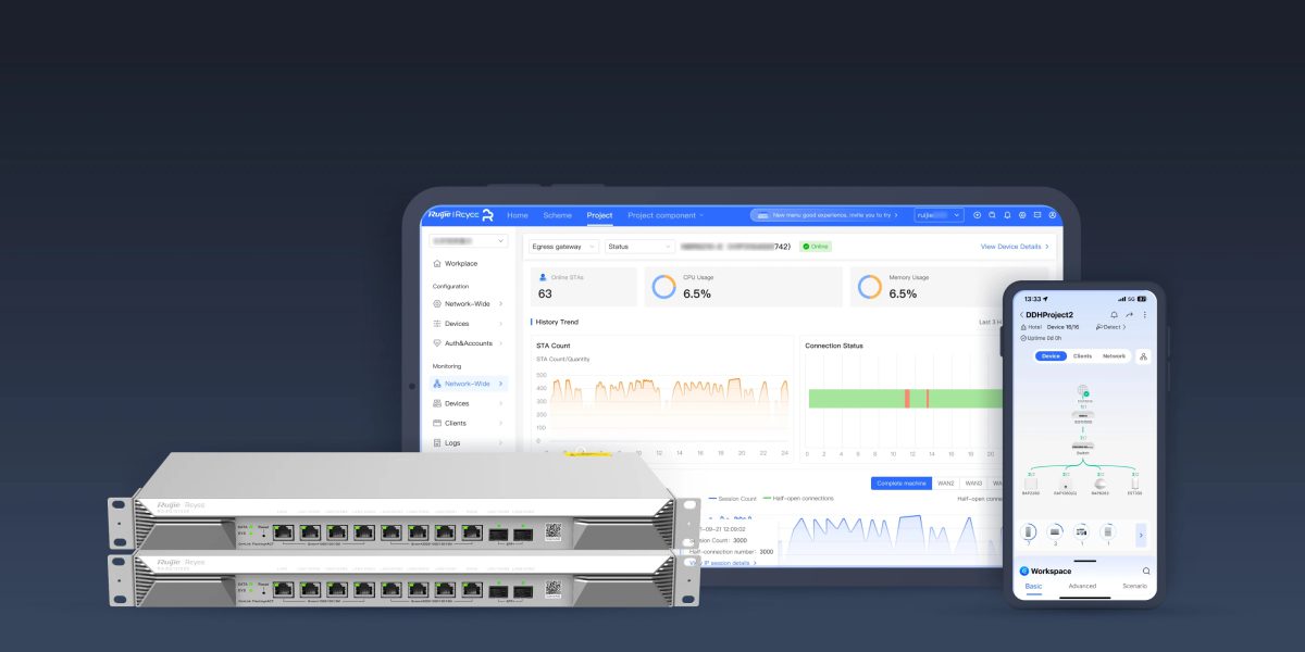 Quản lý RG-EG1510XS trên Ruijie Cloud bằng máy tính bảng và điện thoại